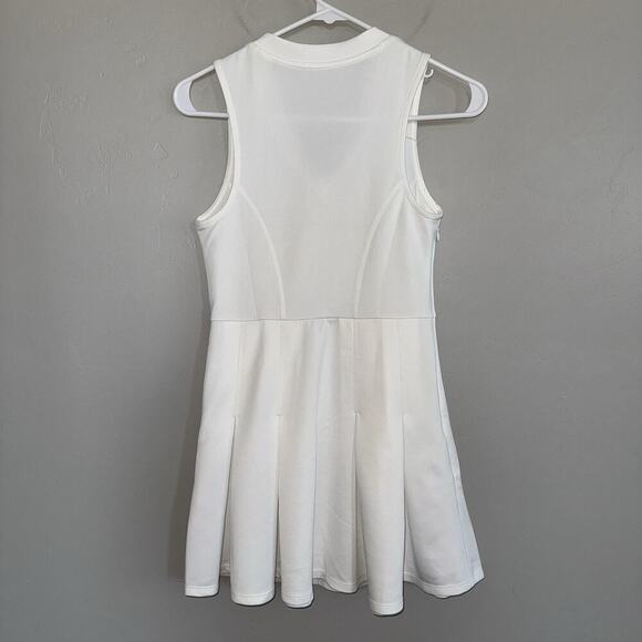 NWT Halara V-Neck Sleeveless Pleated Hem Mini Golf Active Dress Woman’s XS White - Picture 6 of 11